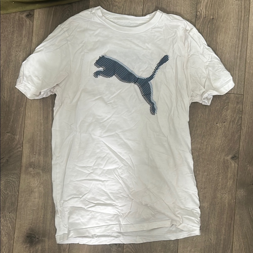 Puma White Short Sleeve Tee Iconic Logo